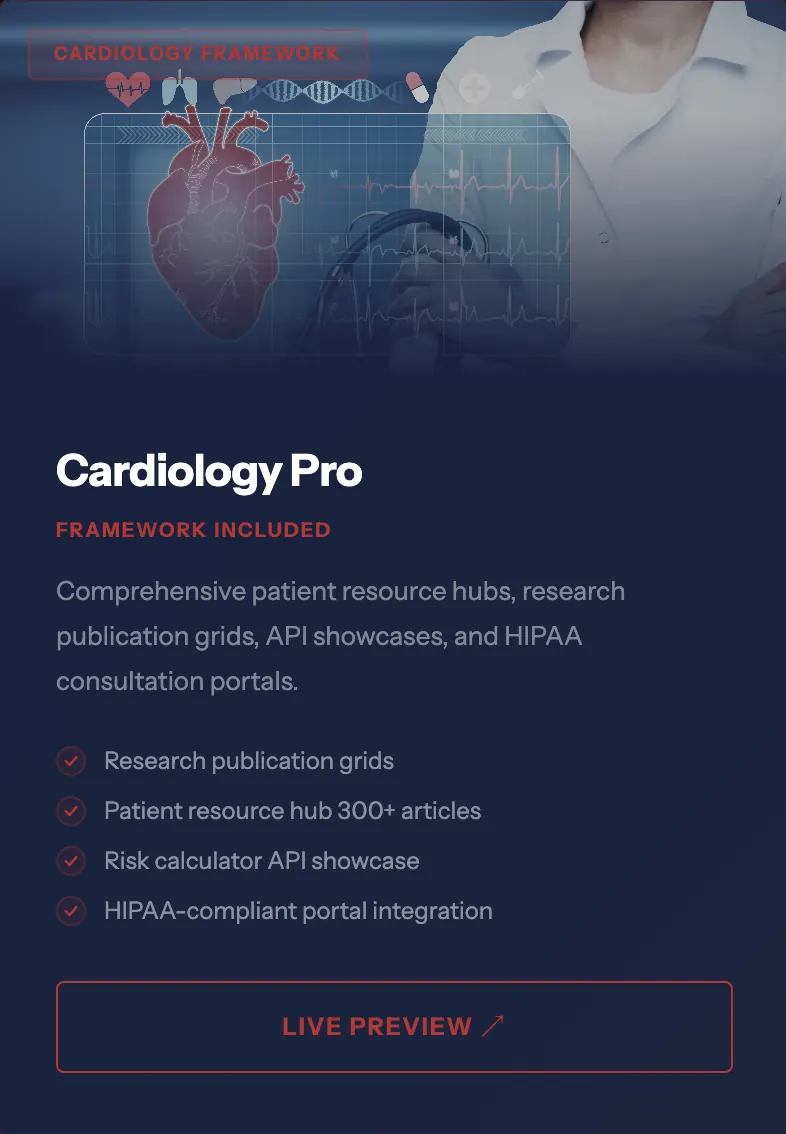 Cardiology Pro medical website concept