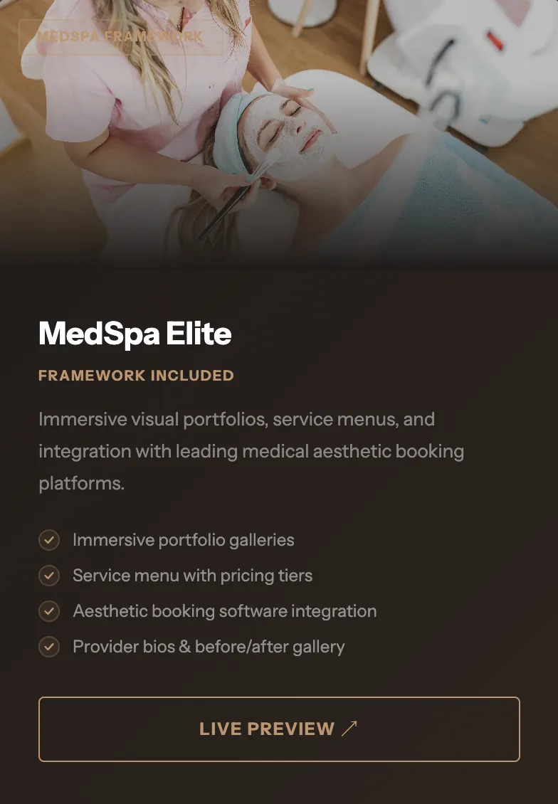 MedSpa Elite medical website concept