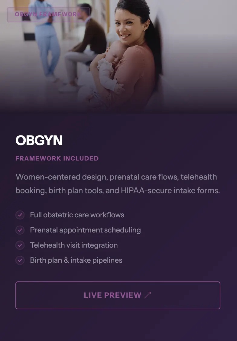 OBGYN medical website concept